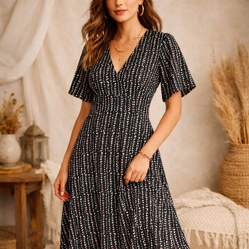 ModCloth Elegant Floral Maxi Dainty Floral Dress Women Size 6 (UK 10)